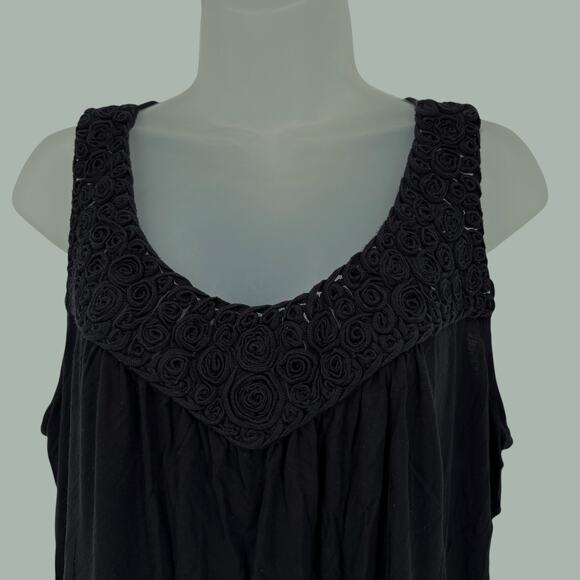 Avenue Tank Top Sleeveless Blouse Plus Size 18/20 Rayon Stretch Textured Flowy - Picture 3 of 6